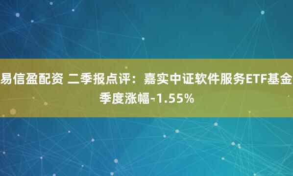易信盈配资 二季报点评：嘉实中证软件服务ETF基金季度涨幅-1.55%