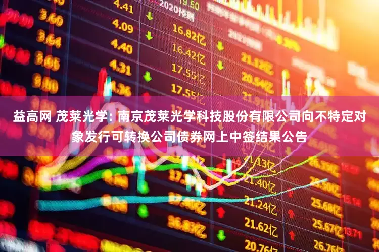益高网 茂莱光学: 南京茂莱光学科技股份有限公司向不特定对象发行可转换公司债券网上中签结果公告